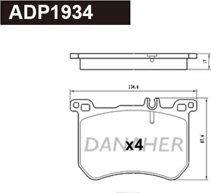 Danaher ADP1934 - Гальмівні колодки, дискові гальма autocars.com.ua