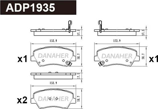 Danaher ADP1935 - Гальмівні колодки, дискові гальма autocars.com.ua