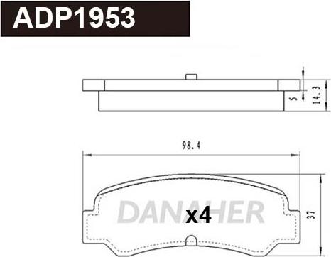 Danaher ADP1953 - Гальмівні колодки, дискові гальма autocars.com.ua