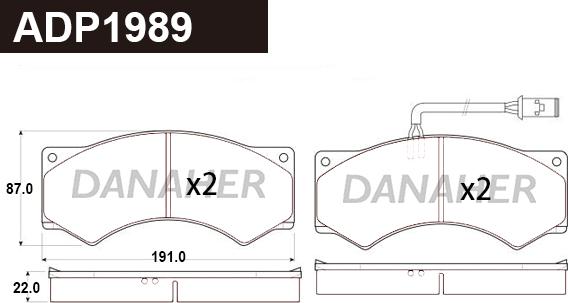 Danaher ADP1989 - Гальмівні колодки, дискові гальма autocars.com.ua