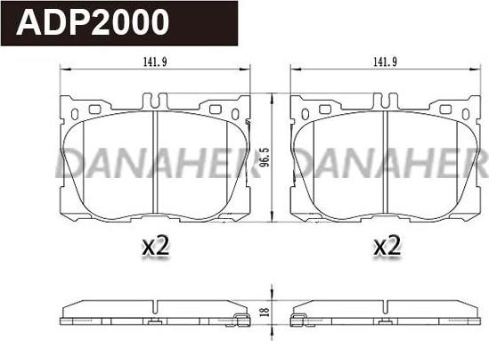 Danaher ADP2000 - Гальмівні колодки, дискові гальма autocars.com.ua