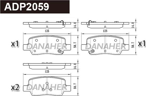 Danaher ADP2059 - Гальмівні колодки, дискові гальма autocars.com.ua