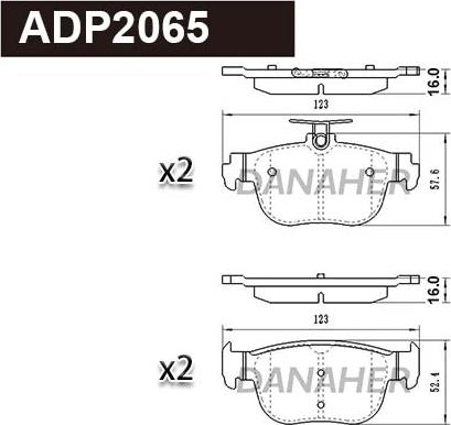 Danaher ADP2065 - Гальмівні колодки, дискові гальма autocars.com.ua