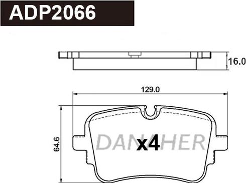 Danaher ADP2066 - Гальмівні колодки, дискові гальма autocars.com.ua
