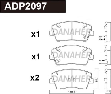 Danaher ADP2097 - Гальмівні колодки, дискові гальма autocars.com.ua