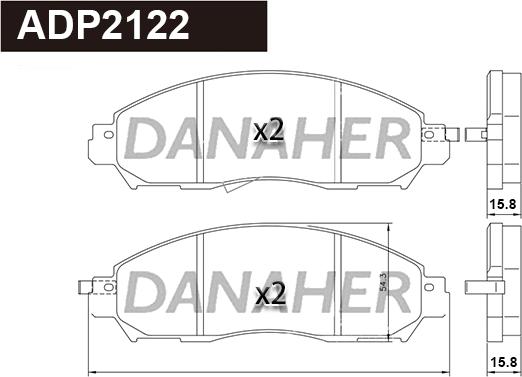 Danaher ADP2122 - Гальмівні колодки, дискові гальма autocars.com.ua