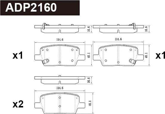 Danaher ADP2160 - Гальмівні колодки, дискові гальма autocars.com.ua