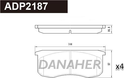 Danaher ADP2187 - Гальмівні колодки, дискові гальма autocars.com.ua