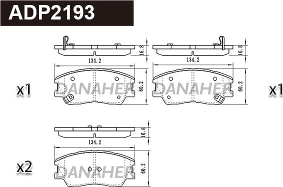 Danaher ADP2193 - Гальмівні колодки, дискові гальма autocars.com.ua