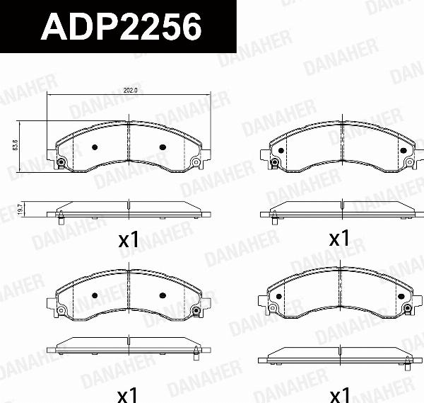 Danaher ADP2256 - Гальмівні колодки, дискові гальма autocars.com.ua