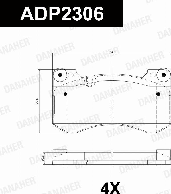 Danaher ADP2306 - Гальмівні колодки, дискові гальма autocars.com.ua