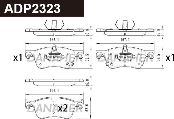 Danaher ADP2323 - Гальмівні колодки, дискові гальма autocars.com.ua