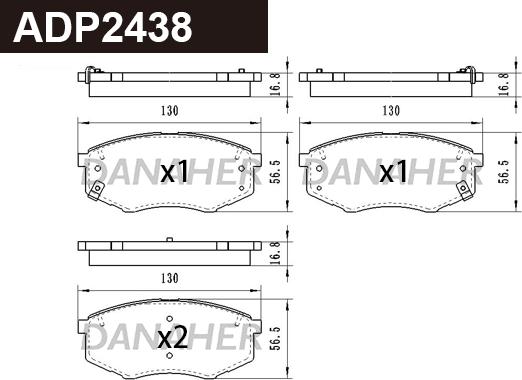 Danaher ADP2438 - Тормозные колодки, дисковые, комплект autodnr.net