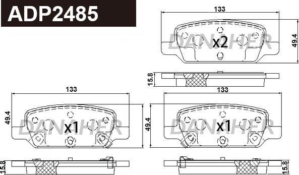 Danaher ADP2485 - Гальмівні колодки, дискові гальма autocars.com.ua