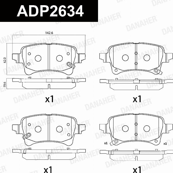 Danaher ADP2634 - Гальмівні колодки, дискові гальма autocars.com.ua