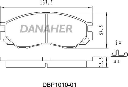 Danaher DBP1010-01 - Тормозные колодки, дисковые, комплект autodnr.net