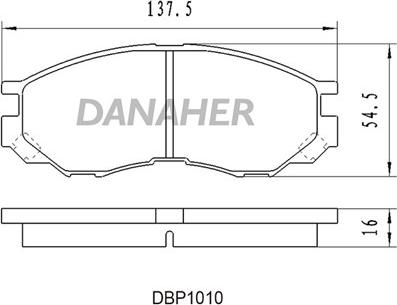 Danaher DBP1010 - Гальмівні колодки, дискові гальма autocars.com.ua