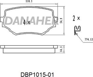 Danaher DBP1015-01 - Гальмівні колодки, дискові гальма autocars.com.ua