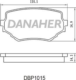 Danaher DBP1015 - Гальмівні колодки, дискові гальма autocars.com.ua