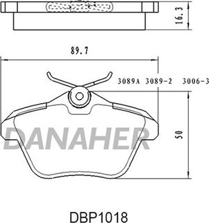 Danaher DBP1018 - Гальмівні колодки, дискові гальма autocars.com.ua