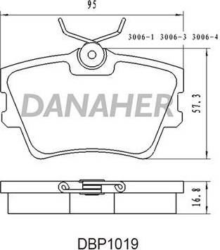 Danaher DBP1019 - Гальмівні колодки, дискові гальма autocars.com.ua