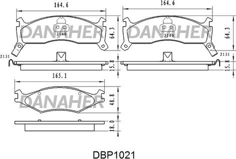 Danaher DBP1021 - Гальмівні колодки, дискові гальма autocars.com.ua