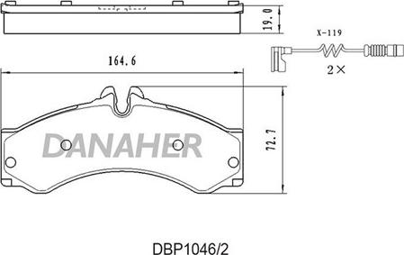 Danaher DBP1046/2 - Гальмівні колодки, дискові гальма autocars.com.ua