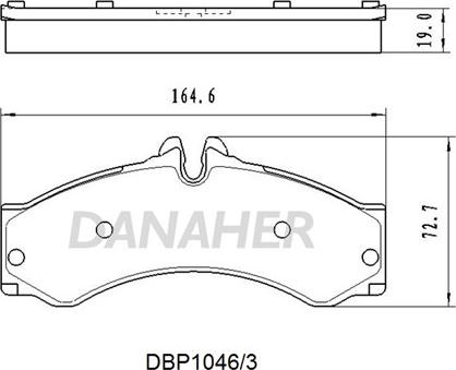 Danaher DBP1046/3 - Гальмівні колодки, дискові гальма autocars.com.ua