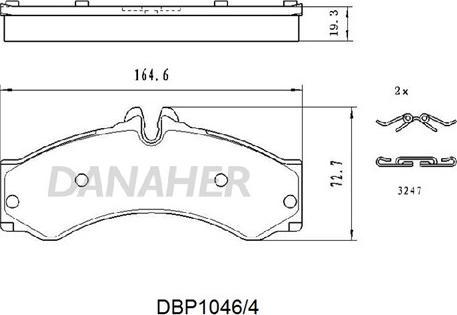 Danaher DBP1046/4 - Гальмівні колодки, дискові гальма autocars.com.ua