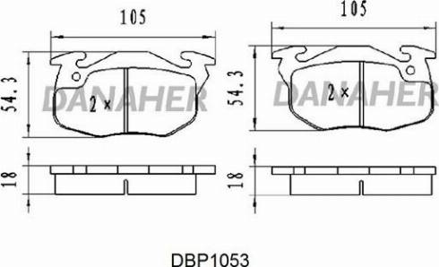 Danaher DBP1053 - Гальмівні колодки, дискові гальма autocars.com.ua