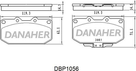 Danaher DBP1056 - Гальмівні колодки, дискові гальма autocars.com.ua