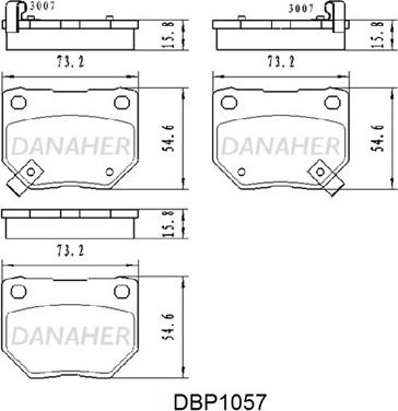 Danaher DBP1057 - Гальмівні колодки, дискові гальма autocars.com.ua