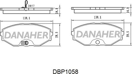 Danaher DBP1058 - Гальмівні колодки, дискові гальма autocars.com.ua