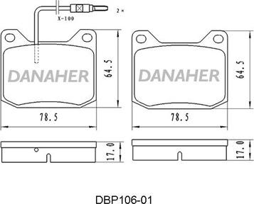 Danaher DBP106-01 - Гальмівні колодки, дискові гальма autocars.com.ua