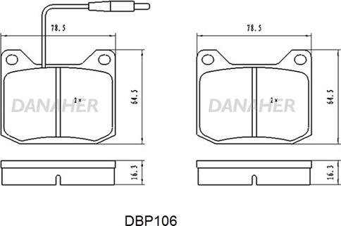 Danaher DBP106 - Гальмівні колодки, дискові гальма autocars.com.ua