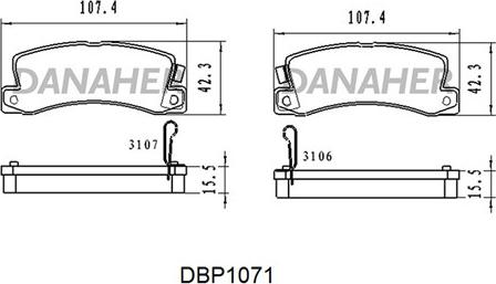 Danaher DBP1071 - Гальмівні колодки, дискові гальма autocars.com.ua