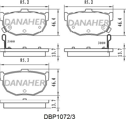 Danaher DBP1072/3 - Гальмівні колодки, дискові гальма autocars.com.ua