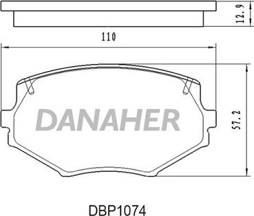 Danaher DBP1074 - Гальмівні колодки, дискові гальма autocars.com.ua