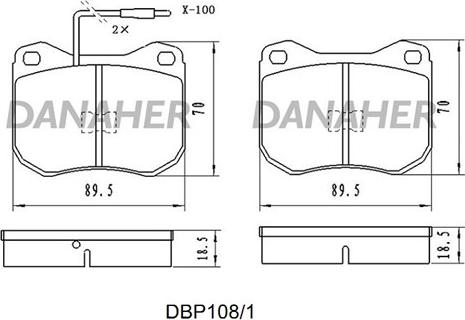 Danaher DBP108/1 - Гальмівні колодки, дискові гальма autocars.com.ua