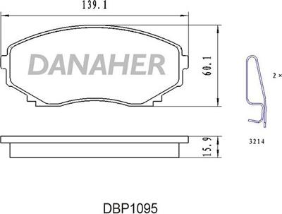 Danaher DBP1095 - Гальмівні колодки, дискові гальма autocars.com.ua