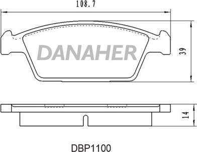 Danaher DBP1100 - Гальмівні колодки, дискові гальма autocars.com.ua