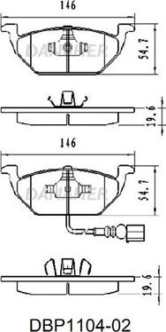 Danaher DBP1104-02 - Тормозные колодки, дисковые, комплект autodnr.net