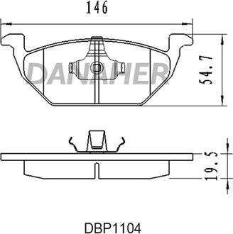 Danaher DBP1104 - Гальмівні колодки, дискові гальма autocars.com.ua