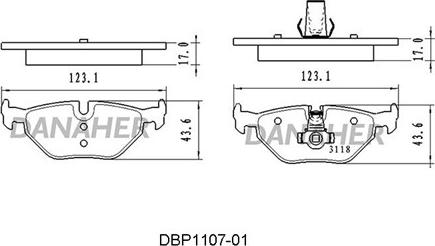 Danaher DBP1107-01 - Тормозные колодки, дисковые, комплект autodnr.net