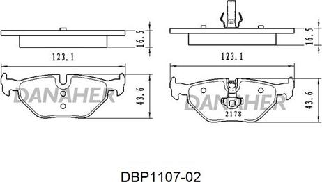 Danaher DBP1107-02 - Тормозные колодки, дисковые, комплект autodnr.net