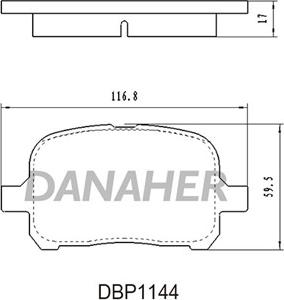 Danaher DBP1144 - Тормозные колодки, дисковые, комплект autodnr.net