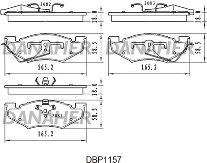 Danaher DBP1157 - Гальмівні колодки, дискові гальма autocars.com.ua