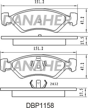 Danaher DBP1158 - Гальмівні колодки, дискові гальма autocars.com.ua