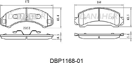 Danaher DBP1168-01 - Тормозные колодки, дисковые, комплект autodnr.net