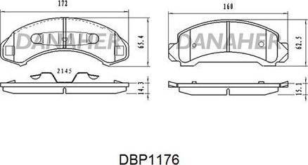 Danaher DBP1176 - Тормозные колодки, дисковые, комплект autodnr.net